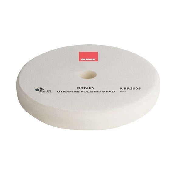 Rupes White Ultrafine Rotary Pad delivers maximum gloss, flawless finishing, and precise polishing performance. 180 mm = 9.BR200S