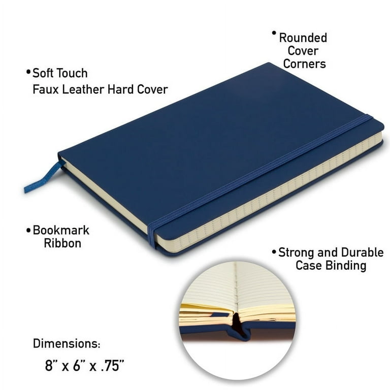 Simply Genius (20pk) A5 Hardcover Journal Notebook, 5.7x8.4, Navy