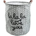 thumbnail image 1 of Storage Bins,Pawaca Large Sized - Collapsible, Waterproof Round Cotton Linen Storage Baskets Laundry Hamper with Durable Handle, Collapsible Laundry Basket for Clothes Toy Storage, Gray, 1 of 7