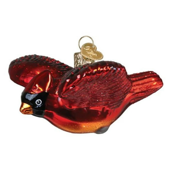 Old World Christmas Blown Glass Ornament for Christmas Tree, Cardinal in Flight
