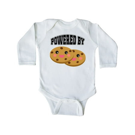 

Inktastic Powered by Cookies Gift Baby Boy or Baby Girl Long Sleeve Bodysuit