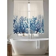 thumbnail image 4 of Summer Coastal Sheer Curtains 72 Inch Length 2 Panels Set, Watercolor Ocean Coral Starfish Conch Beige Voile Window Treatment Curtains Sheers Drapes for Bedroom/Living Room/Kitchen 52"x72"x2, 4 of 7