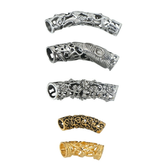 HONITANO 10Pcs Metal Hair Cuffs Adjustable Dreadlocks Beads for Women Hair Styling Accessories