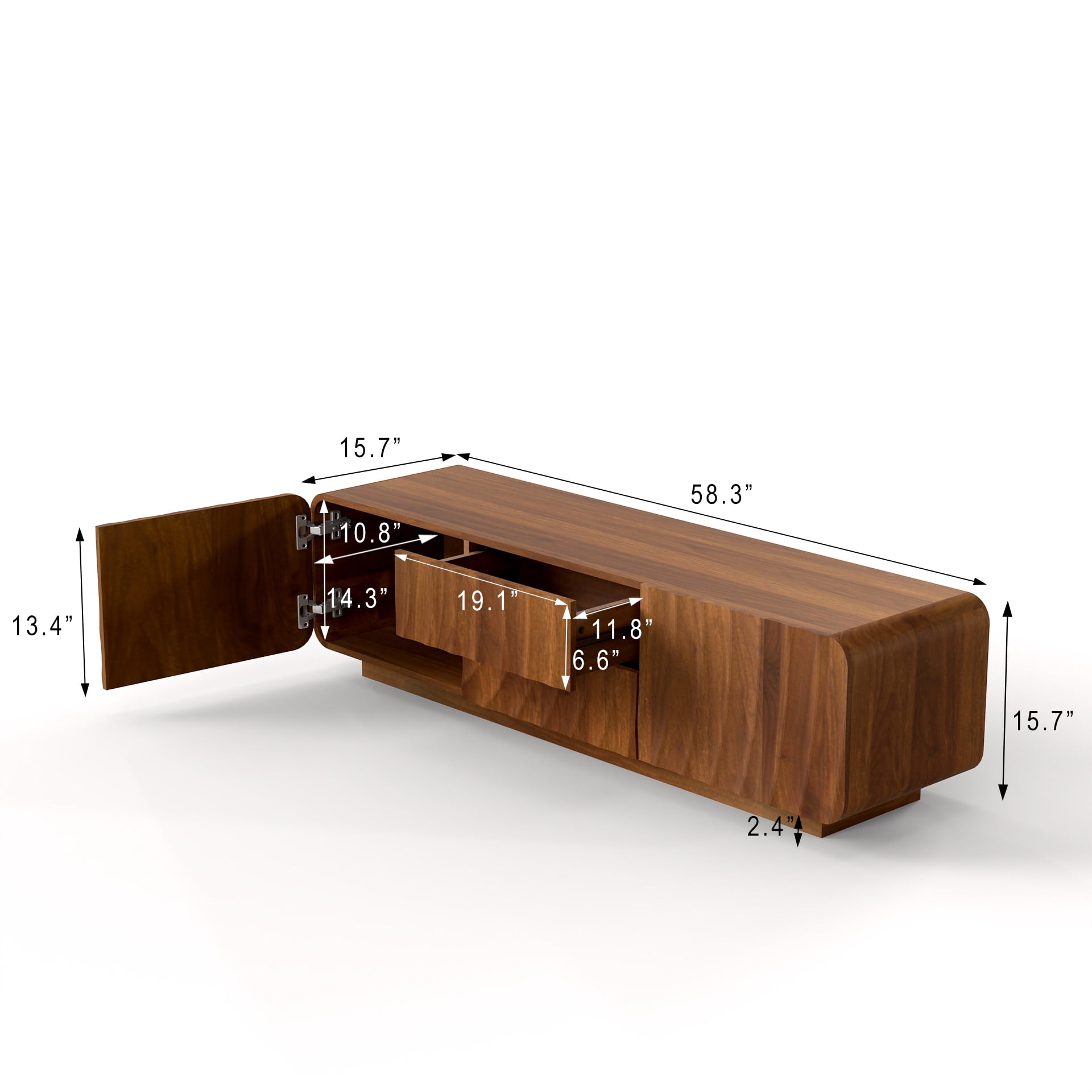 Homy Casa TV Console with Storage, Entertainment Center Media Cabinet for Living Room or Bedroom