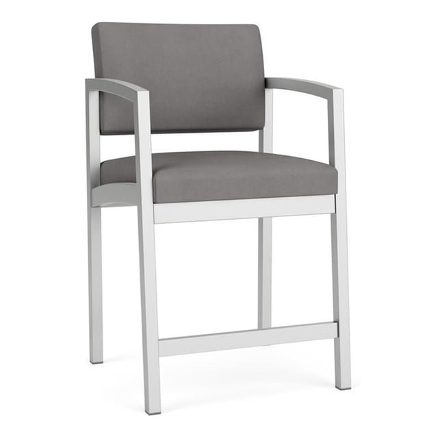 Lenox Fauteuil de Réception en Acier pour Salle d'Attente / Acier Argenté / Gris Pâle
