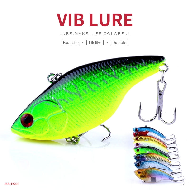 HENGJIA Fishing Lures, 8PCS 0.66oz/2.95in Lipless Crankbaits for Bass, Deep Diving Minnow VIB Lifelike Hard Baits Sinking Fishing Lure for Saltwater Freshwater Bass, Redfish, Trout, Walleye