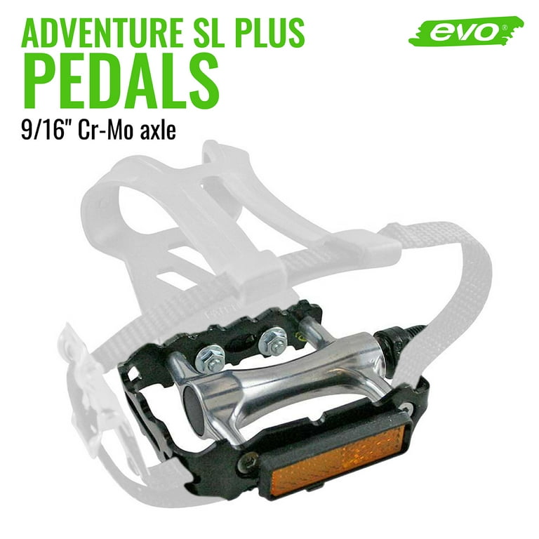 EVO Adventure SL Plus Pedals and toe clips and straps 450490 01 Walmart
