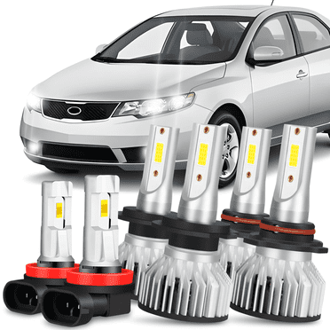 For Kia Forte 2017 2018 LED 9005 H7 Headlight H11 Fog Light Bulbs Kit 6000K White Super Bright 6Pack