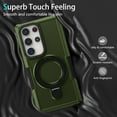 thumbnail image 2 of Decase Magnetic Stand Phone Case for Samsung Galaxy S25 Ultra,Hard PC+Soft TPU+Fulcrum Bracket Phone Case,Shockproof Anti-Drop Protective Cover,Military Cases Bult-in Hidden Bracket,Darkgreen, 2 of 9