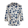 thumbnail image 7 of JTZGDY Womens Business Casual Silk Satin Tops Elegant Dressy Work Vintage Color Block/Floral Printed Long Sleeve Collared T-Shirts Loose Fit Deep V Neck Tunic Blouses Cute Spring Summer Outfits, 7 of 7