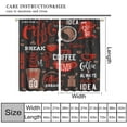 thumbnail image 2 of Coffee Blackout Window Curtains, Cute Running Coffee Cup Black Red White Cartoon Doodle Print Window Drapes for Kitchen Living Room Bedroom Cafe, 84x84 Inch, 2 of 6