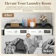 thumbnail image 5 of Lifewit Washer Dryer Countertop, Spice Type, 54" Length x 27.5" Width Melamine Covers with Edge Rails for The Top, Laundry Room Storage and Organization, Black, 5 of 9