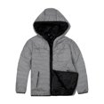 thumbnail image 5 of Gibobby Chamarra casual hombre Chaqueta acolchada de manga larga resistente al agua con forro de sherpa para hombre(Gris,XG), 5 of 5
