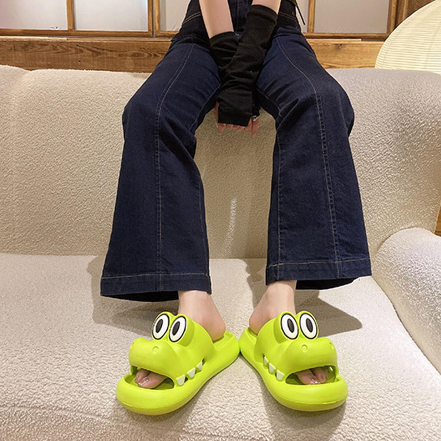 Men's and Women's Cartoon Crocodile Slides EVA Sandals Cloud