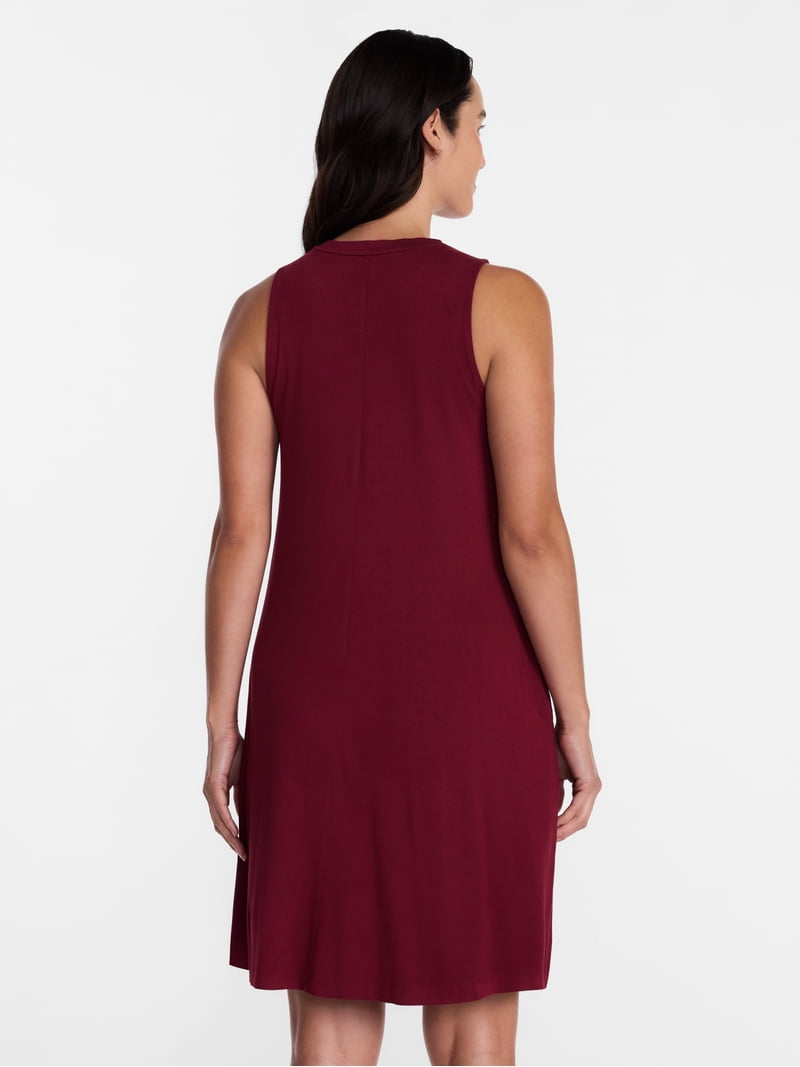 Time and Tru Women’s Sleeveless Knit Swing Dress, Sizes XS-XXXL