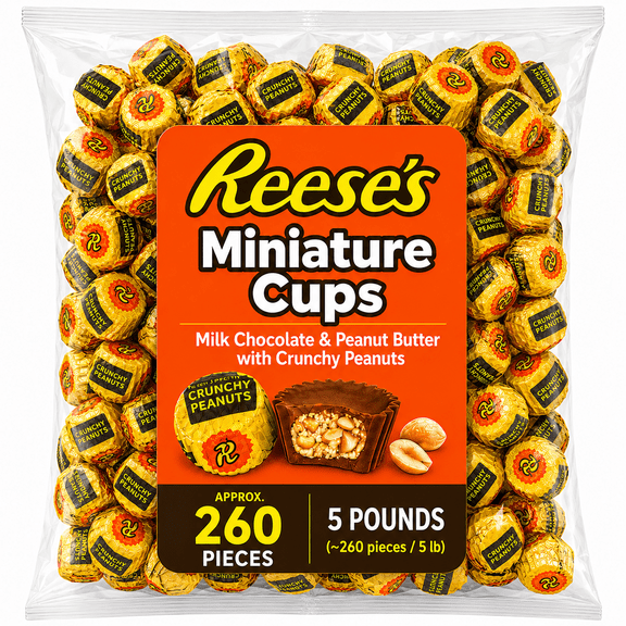 Reese's Peanut Butter Crunchy Peanuts Miniature Cups - 5 lb