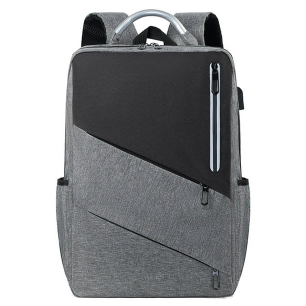 Mochila para computadora portátil, mochilas de viaje para computadoras portátiles de negocios con puerto de carga USB, gris