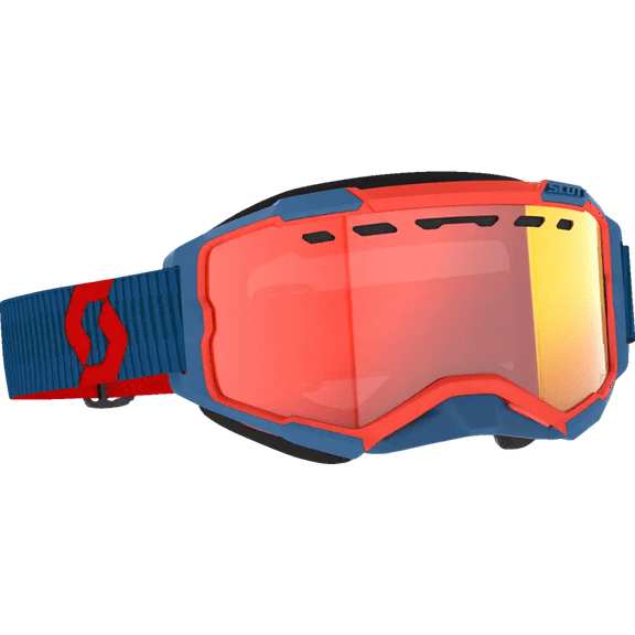 Scott Fury Snowcross Light Sensitive Goggle Dark Blue/Neon w/Red Lens