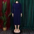 thumbnail image 3 of AURA Plus Size Autumn Pleated A Line Commuter Dress Elegant High Waist Midi OL Dress XL XXXL, 3 of 9