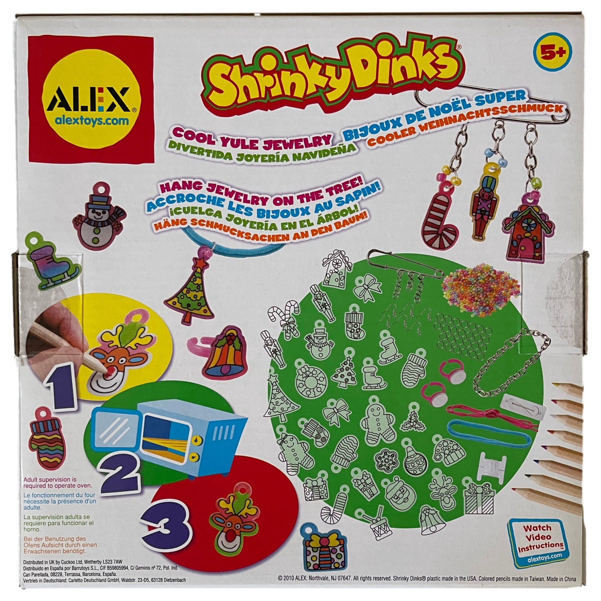 Alex Toys Shrinky Dinks Cool Yule Christmas Jewelry Craft Set 30 Designs
