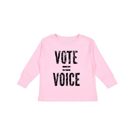 

Inktastic Vote Equals Voice Distressed Black Text Boys or Girls Long Sleeve Toddler T-Shirt