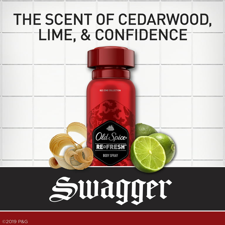 Old Spice Red Zone Swagger Scent Body Spray for Men, 3.75 oz