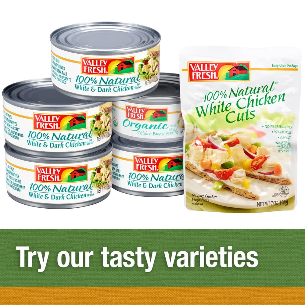 (3 pack) Valley Fresh Organic Chicken Breast, in Water, 5 oz Can