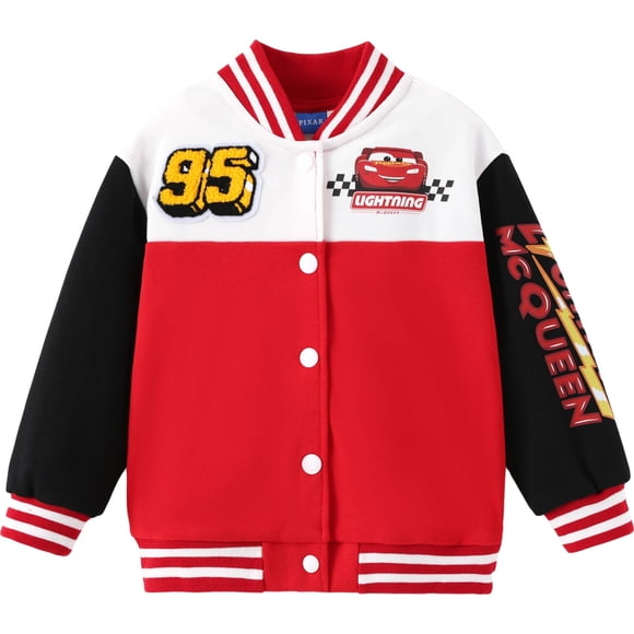 Chaqueta Varsity Cars Lightning McQueen de Disney Cars para niños de 2 a 6 años