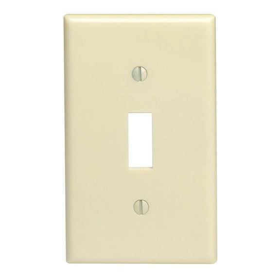 Leviton M01-86001-IMP M25-86001-Imp 1-Toggle Standard Size Wall Plate, 1 Gang, 4-1/2 In L X 2-3/4 In W 0.22 In T, Smooth, Ivory