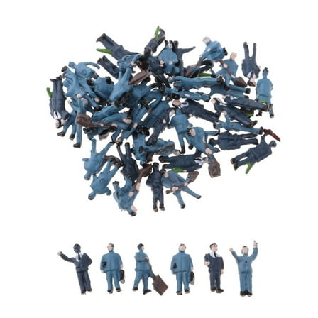 Kokiya 56Pcs Multicolor Painted People Figures Models N Layout Railroad Landscape DIY