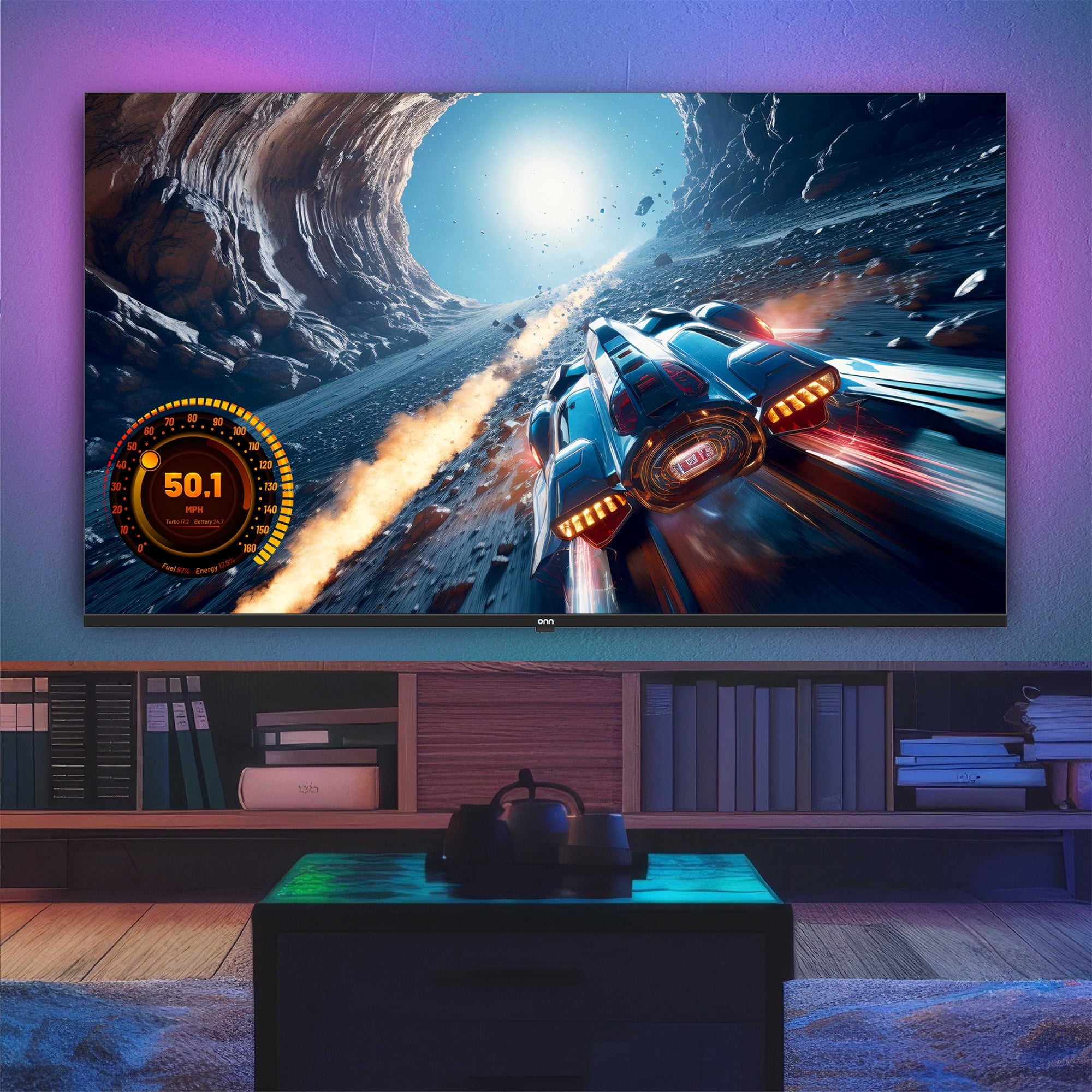 onn 55 in QLED 4K UHD Smart Gaming Google TV, 55SGQP4GSB1