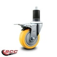 thumbnail image 2 of 4 Inch SS Yellow Poly Swivel 1-5/8 Inch Expanding Stem Caster Brake, 2 of 2