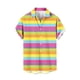 thumbnail image 5 of Camisa hawaiana con estampado 3D de rayas de colores para hombre, camisas de playa con plantas para vacaciones de verano, camisas de manga corta con botones para parejas de calle, 5 of 5