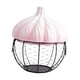 thumbnail image 3 of Soporte para huevos, cesta para huevos, suministros de cocina, cesta de almacenamiento de hierro tejido para jengibre y , soporte de cerámica, para Rosa, 3 of 8