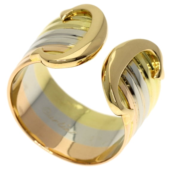 Pre-Owned Cartier 2C Ring LM #49, 18K Yellow Gold/18K Pink White Gold, Women's Ring, CARTIER