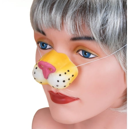 Star Power Animal Costume Accessory Tiger Nose, Yellow White Pink, One-Size