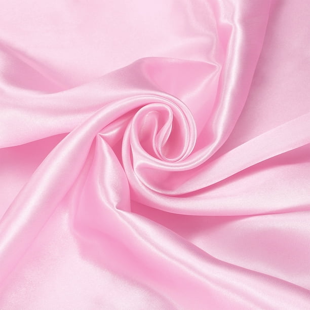 Tejido de Satén Rosa Claro por Yarda, 2 Yardas de Tejido de Satén Sedoso de 60" de Ancho para Vestidos de Novia, Decoraciones de Boda, Manualidades, Costura