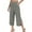 Gray, variant on Hueook Womens Capri Pants for Women Womens Golf Pants Women's Summer Solid Color Casual High Waisted Side Pockets Wide Leg Split Hem Cropped Pants Gray M
