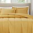 thumbnail image 3 of Brooklyn Loom Solid 100% Cotton Percale Mustard Yellow 3-Piece Full/Queen Comforter Set, Solid Casual themed, Adult Bedding, OEKO-TEX Certified, 3 of 9
