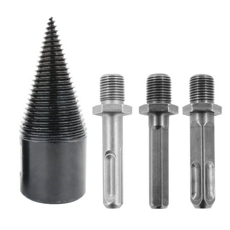 

FTjfrsbc 4Pcs Woodworking Wood Separator Spiral Cone Reamer Splitter Drill Bit (B)