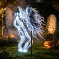 thumbnail image 6 of Halloween Glowing Ghost Soul Harvester Garden Light with Solar Powered Animated Lawn Stake,Ghost White LED Flowing Effect for Spooky Outdoor Yard Cemetery Decor,2 PC, 6 of 7