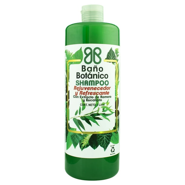 Shampoo Rejuvenecedor y Refrescante Baño Botánico 1 Litro con Extracto de Romero y Eucalipto