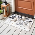 thumbnail image 4 of 2x3 Ft Entryway Area Rug, Grey Brown Leaves Kitchen Rug Runner Washable Floor Mat, Summer Botanical Non Slip Indoor Door Mat Throw Carpet for Bathroom Living Room Bedroom, 4 of 8