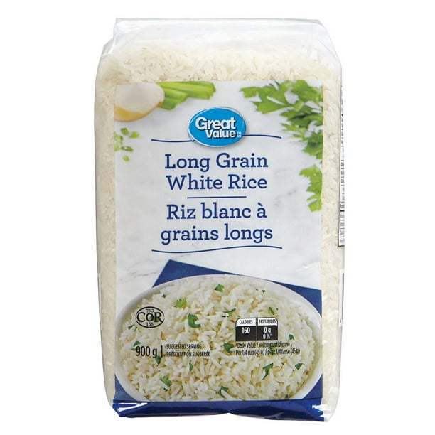 Riz blanc à grains longs Great Value 900 g