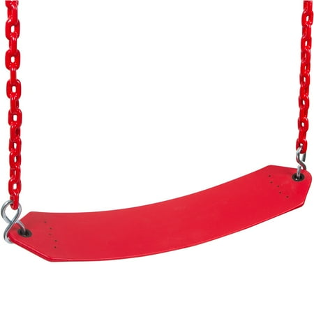 Residential Seat - Swing Set Stuff Inc. Residential Belt Seat with 5.5 Ft. Coated Chain (Red)