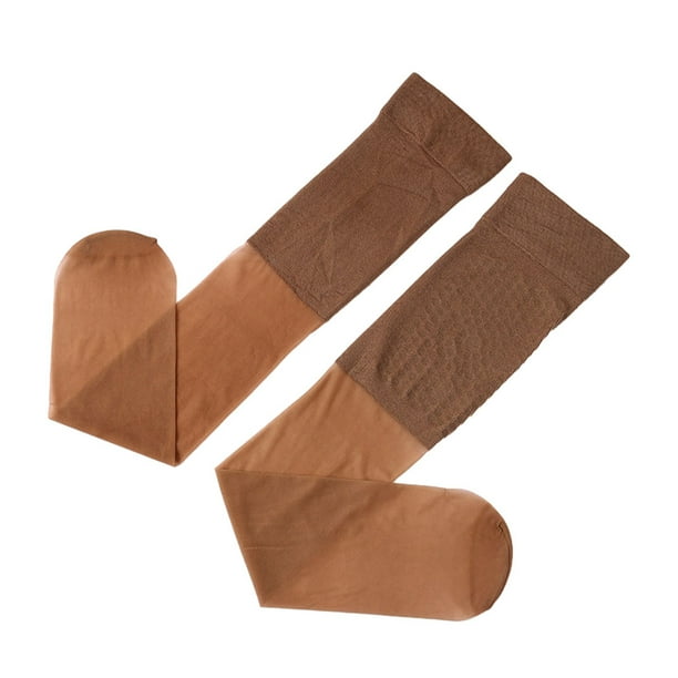 Jumpingount Terapia de infrarrojos lejanos para calcetines iónicos suaves y cómodos para forma al cuerpo de turmalina, fáciles de limpiar Medias café