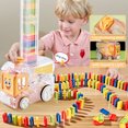 thumbnail image 3 of Automatic Domino Train Toys Set with 120 Dominos,Christmas Birthday Gifts for Kids (Yellow), 3 of 8