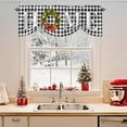 thumbnail image 2 of HOME Christmas Wreath Tie Up Valances Curtain, Bow Retro Black And White Check Adjustable Rod Pocket Short Window Treatment Tie Up Curtains Valances for Kitchen Living Room Bathroom 42x18 Inches, 2 of 9