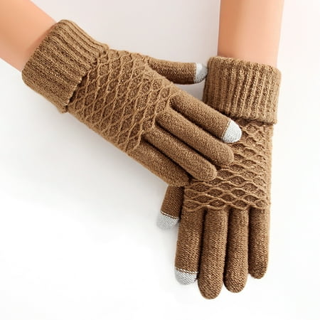 

wendunide Gloves New Gloves Women s Winter Knit Gloves Warm Velvet Outdoor Gloves Women S Gloves