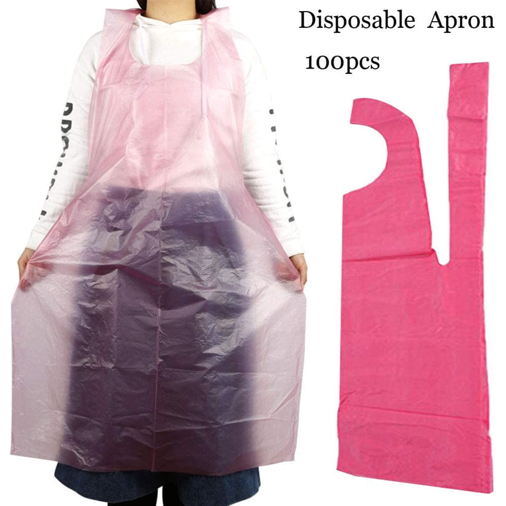 UPKOCH 100pcs Waterproof Apron Dishwashing Oil Proof PE for Adults Cooking Supplies